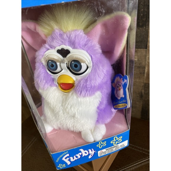 Furby Tiger Electric Special Limited Edition Pastel Purple Yellow Blue Eyes Vtg - Picture 2 of 16